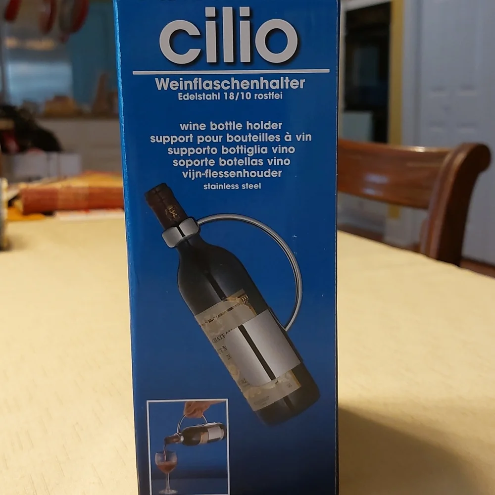 German Steel Cilio Wine Bottle Holder Pourer NEW